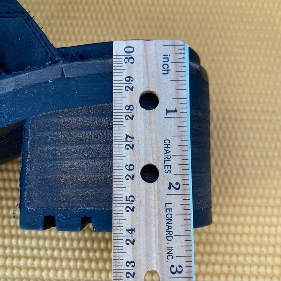 Crown Vintage Size 9m Black Mule Janis Clog Buckle Strap Slip-On Block H… - Picture 7 of 9